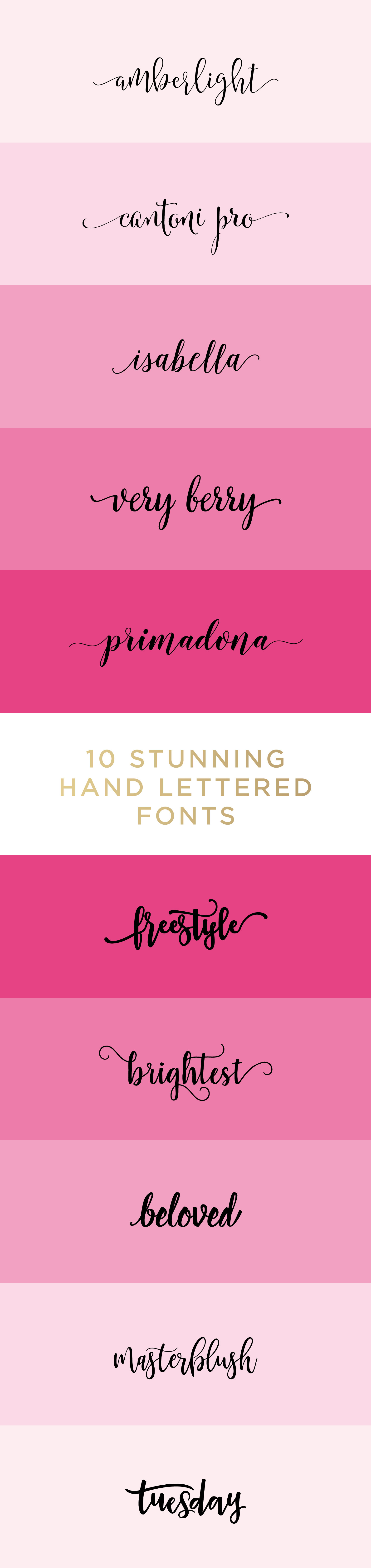 10 Stunning Hand Lettered Fonts for a Pretty Feminine Brand Design