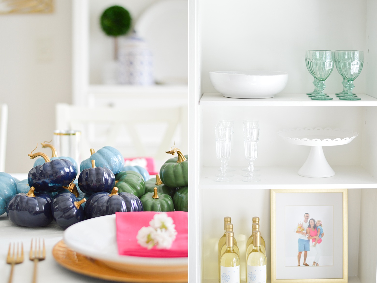 Fall Home Tour with Bright Colorful Painted Pumpkins
