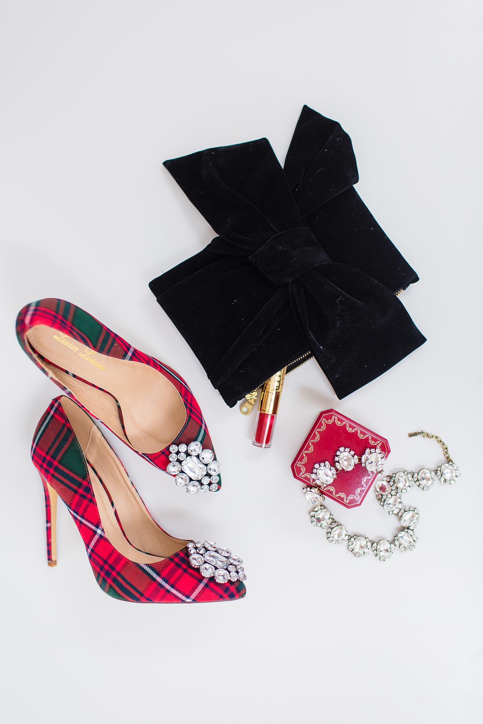 plaid Christmas heels, shop dandy, holiday style