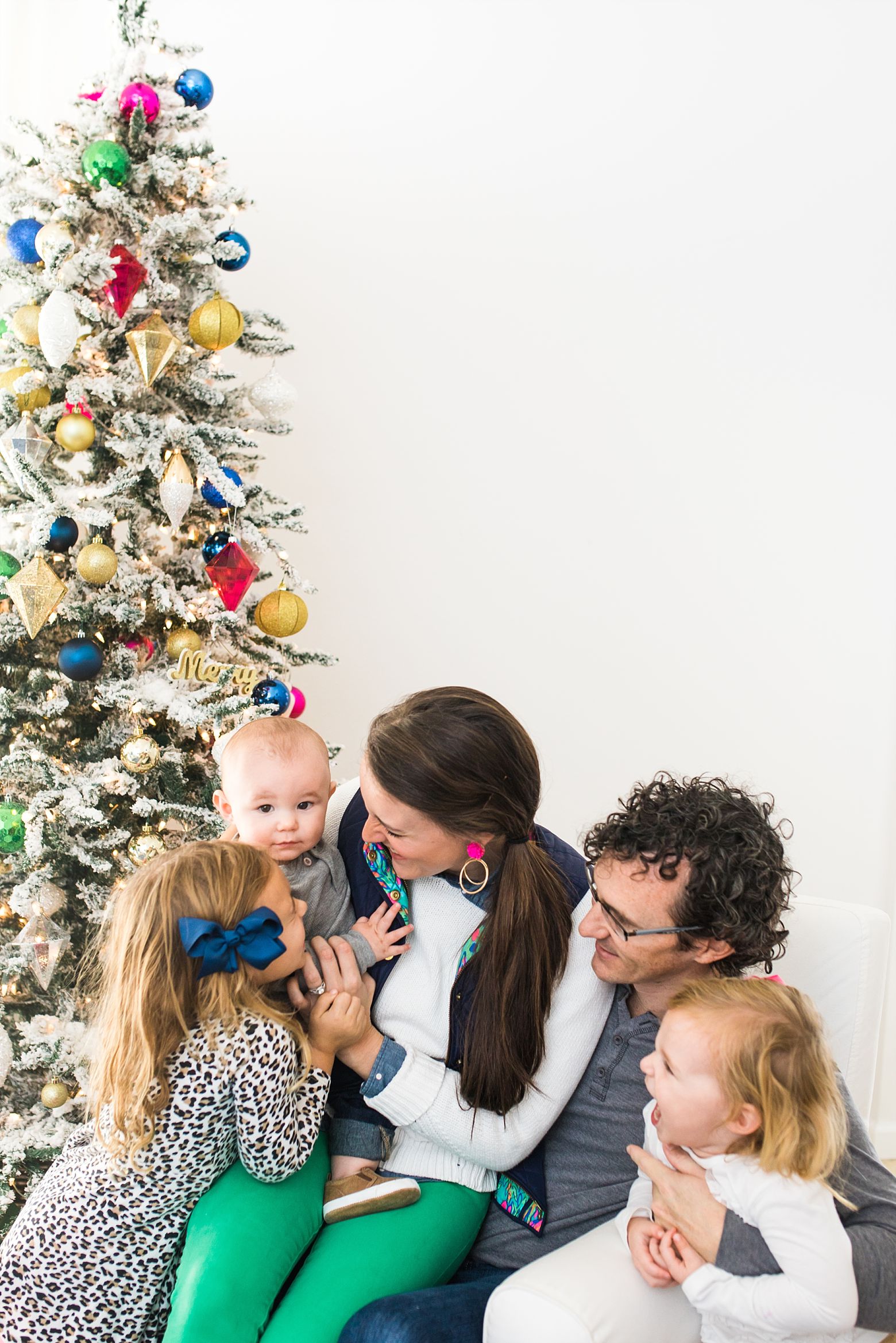 Colorful family Christmas photos