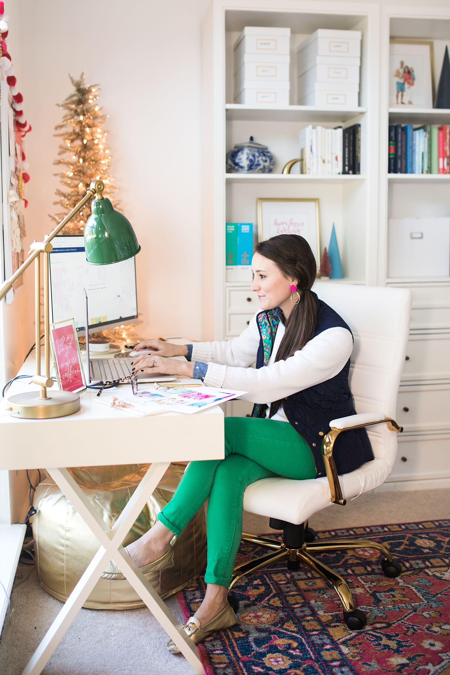 bright and colorful home office