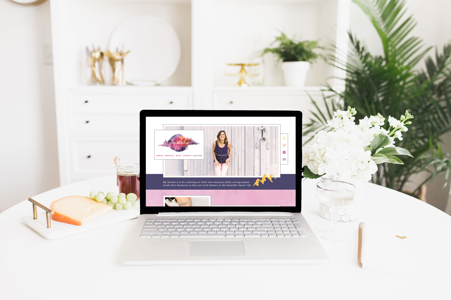Custom showit website design by Megan Martin Creative, premium showit website template, colorful brand, watercolor logo, creative brand design, feminine website